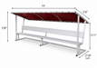 PEVO 15 ft covered team bench dimensions