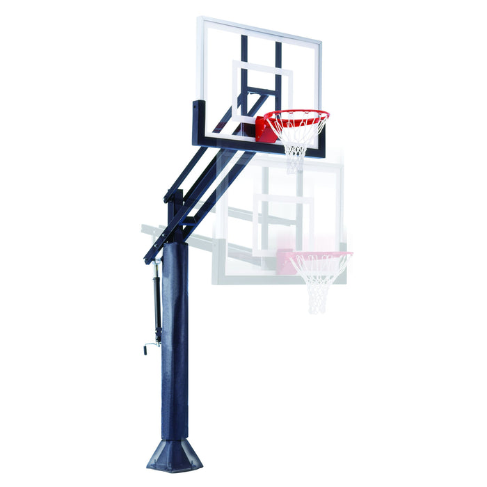 First Team Attack™ In-Ground Adjustable Basketball Goal – Durable Steel Pole & EZ Crank System