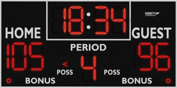Varsity Scoreboards 3432 Outdoor Basketball/Multisport Scoreboard – LED – SKU: 3432-22