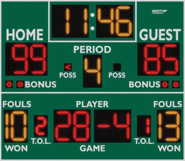Varsity Scoreboards 2240 Basketball/Multisport Scoreboard – LED – SKU: 2240-22