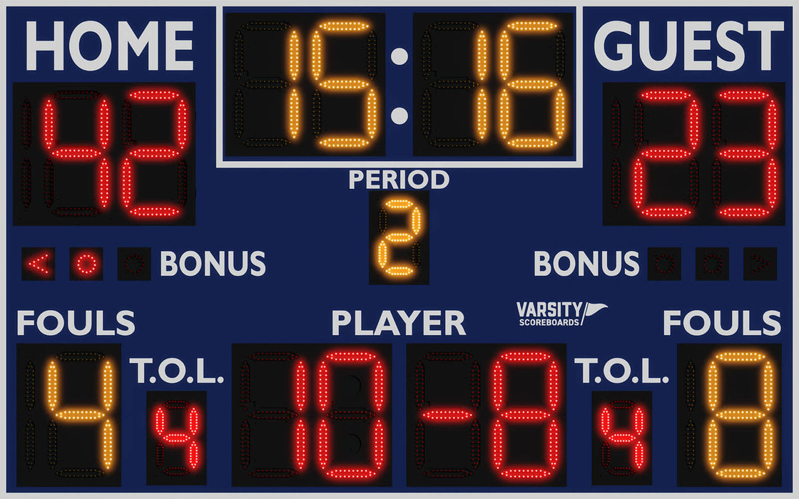 Varsity Scoreboards 2246 Basketball/Multisport Scoreboard – LED – SKU: 2246-22