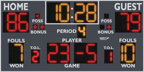 Varsity Scoreboards 2248 Basketball/Multisport Scoreboard – LED – SKU: 2248