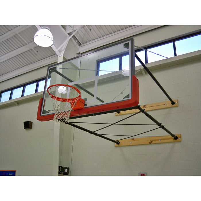 Corner Mount Stationary Wall Mount Basketball Backstop, 3' - 4' Length