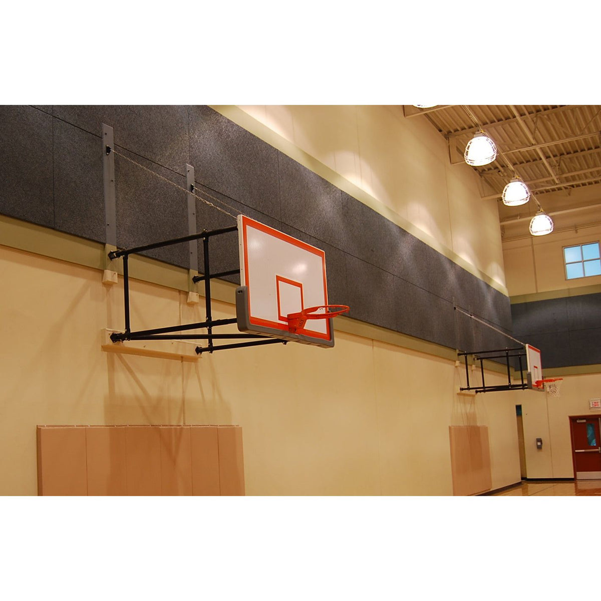 Gared Corner Mount Side-Fold Wall Basketball Backstop 4'-6' - 2500-406 ...