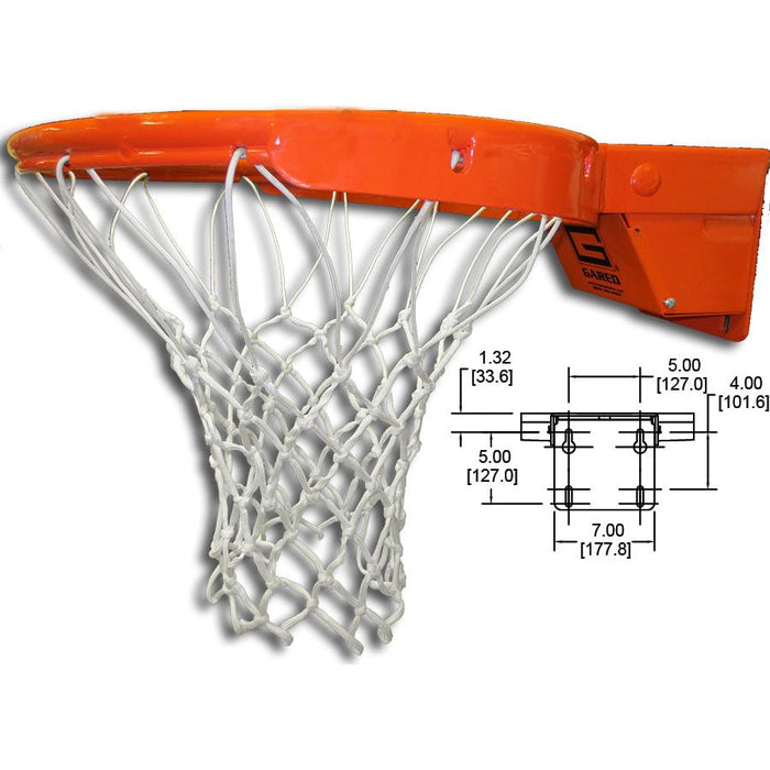 Gared Collegiate Breakaway Basketball Rim w/ Tube Tie - SKU 2500
