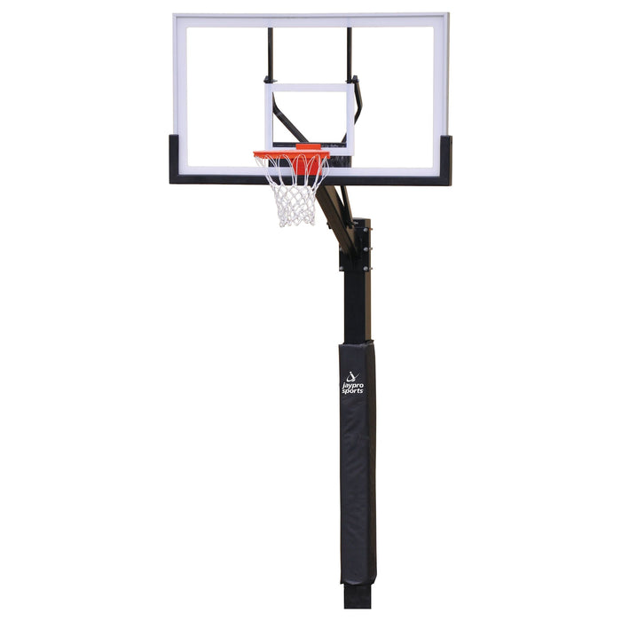 Basketball System - The Church Yard - (4 in. Sq. Pole with 40 in. in.Play Safe in. Area) - 48 in. Acrylic Backboard, Flex Goal, and Edge/Protector Padding