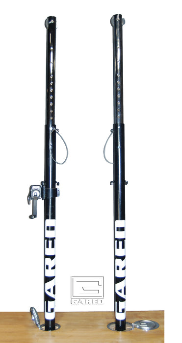 Gared OMNISTEEL One-Court Volleyball System – 3" OD Steel, Adjustable Height – No Sleeves – 5105