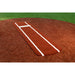 Portolite Ultimate Spiked Practice Mat in red clay on a softball pitching mound