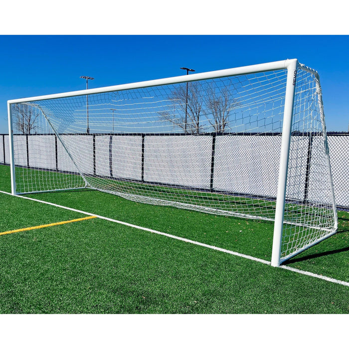 PEVO Channel Series soccer goal, angle view