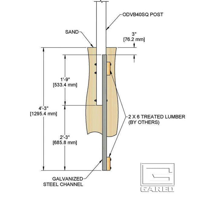 Gared SideOut™ Beach Volleyball Conversion Kit – ODVB40SQ System – SKU: 6815