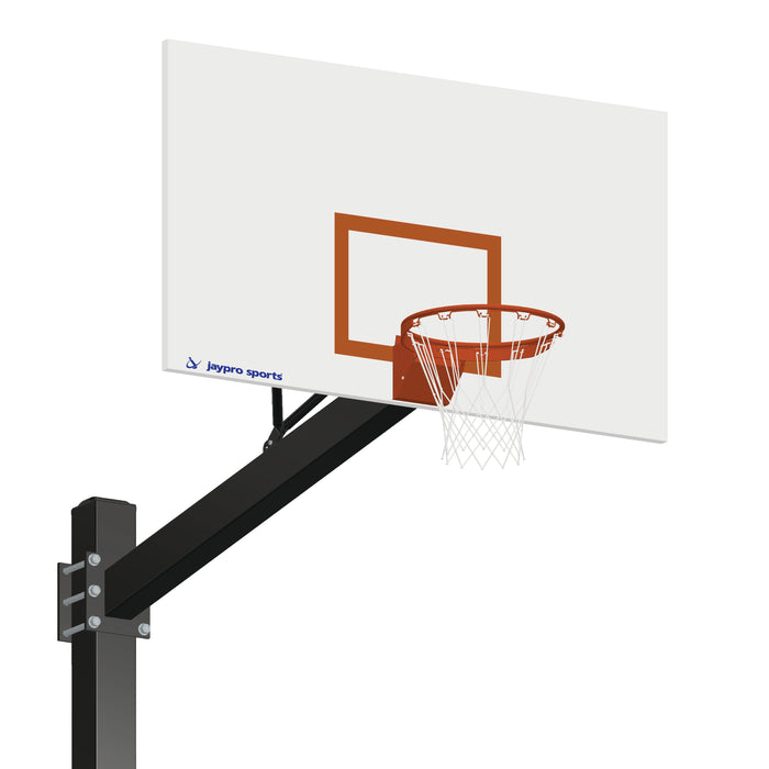 Basketball System - Titan (Powder Coated) Black (6 in. x 6 in. Pole with 6 ft. Offset) - 72 in. Steel Backboard - Flex Rim Goal