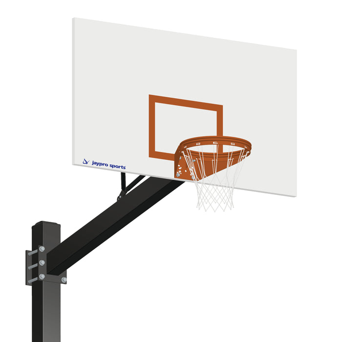 Basketball System - Titan (Powder Coated) Black (6 in. x 6 in. Pole with 6 ft. Offset) - 72 in. Steel Backboard - Playground Goal