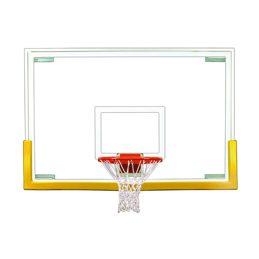 First Team Tradition™ Backboard Upgrade Package - FT236 Glass Backboard, FT190 Breakaway Rim, FT72C Padding