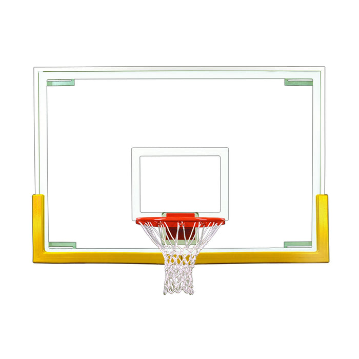 First Team Tradition™ Backboard Upgrade Package - FT236 Glass Backboard, FT190 Breakaway Rim, FT72C Padding