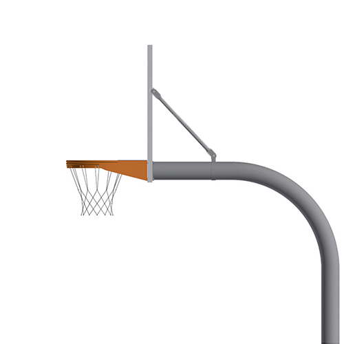 Basketball System - Gooseneck (4-1/2 in. Pole with 4 ft. Offset) - 72 in. Perforated Aluminum Board - Playground Goal