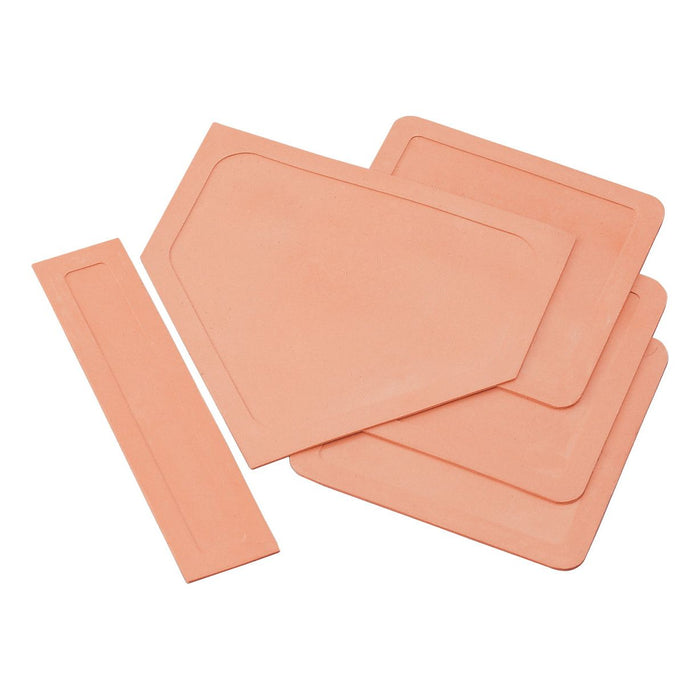Jaypro Baseball Base Set - Rubber Throw Down Style (Complete Infield, Set of 5, Indoor/Outdoor) - SKU: BB-50