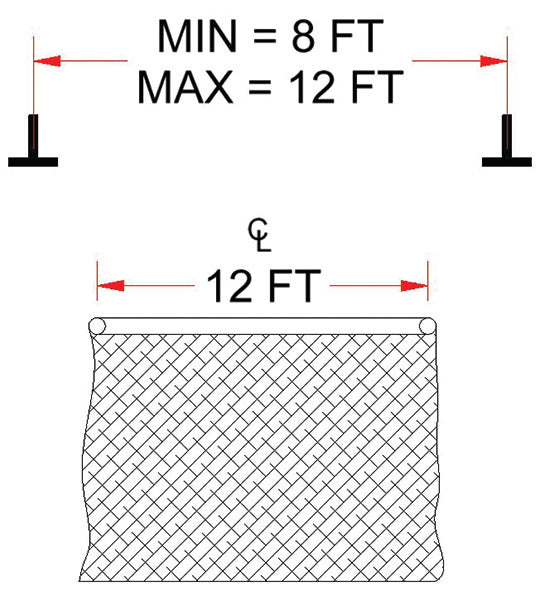 Ceiling Mounting Kit - Parallel - Spanning 8 ft. to 12 ft. On Center