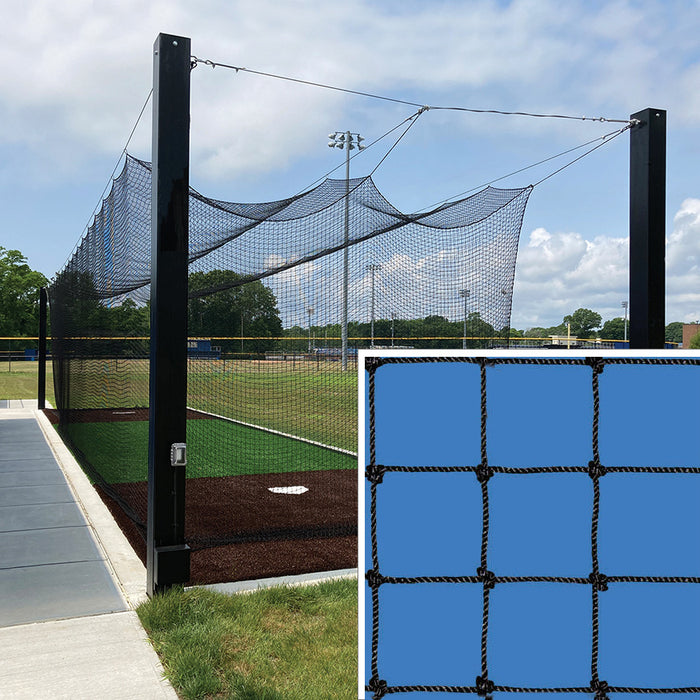 Batting Tunnel Net - All-Star - #36 Knotted Nylon Net - 1-3/4 in. Square Mesh (55 ft.L x 12 ft.W x 12 ft.H)