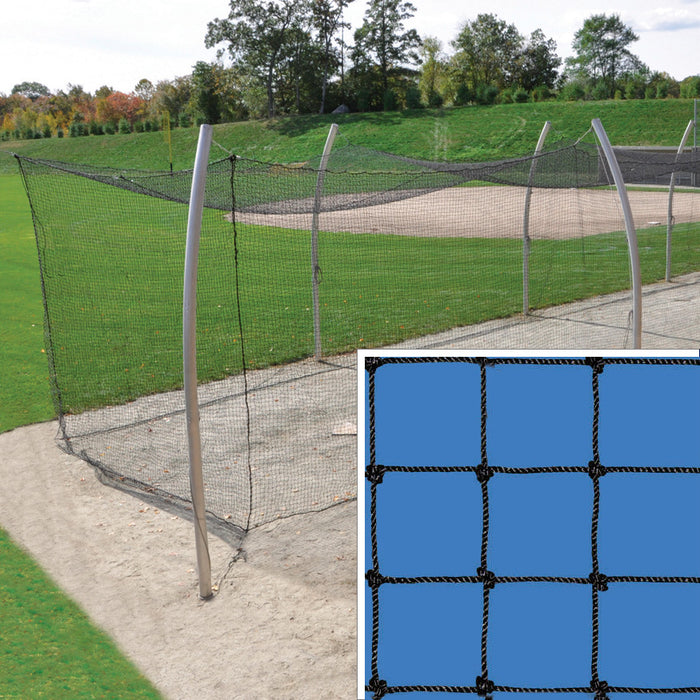 Batting Tunnel Net - Pro Climatized - #42 High Abrasion-Resistant - 2mm Twisted Poly Fiber - 1-3/4 in. Square Mesh (70 ft.L x 14 ft.W x 12 ft.H)