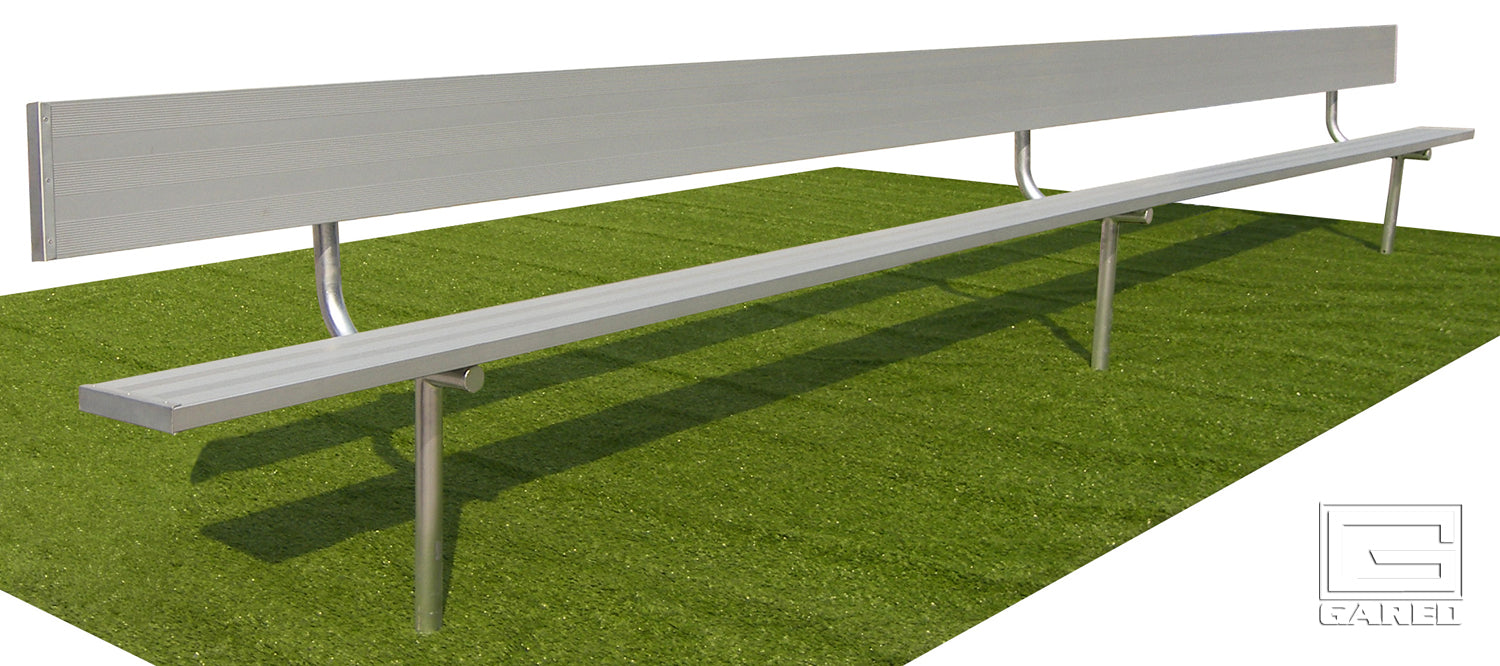 Gared Spectator Inground Bench with Back - 21' (Aluminum) - SKU: BE21IGWB