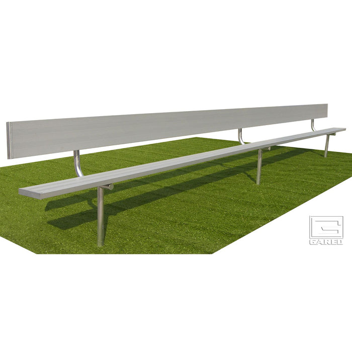 Gared Spectator Inground Bench with Back - 27' (Aluminum) - SKU: BE27IGWB