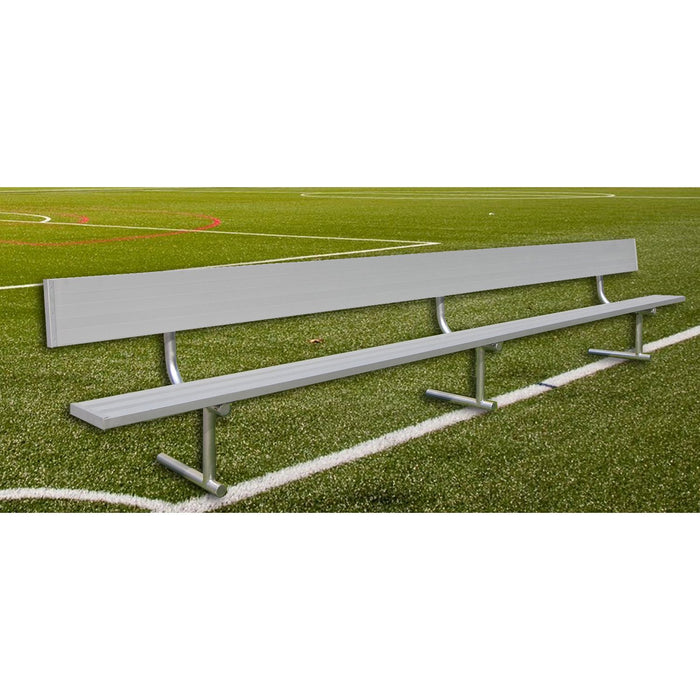 Real Guard Bench Gared Spectator Portable Bench with Back - 15' (Aluminum) - SKU: BE15P ...