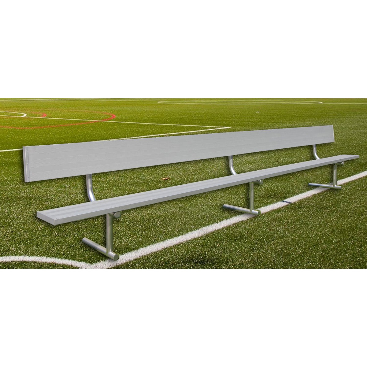 Gared Spectator Portable Bench with Back - 27' (Aluminum) - SKU: BE27P ...