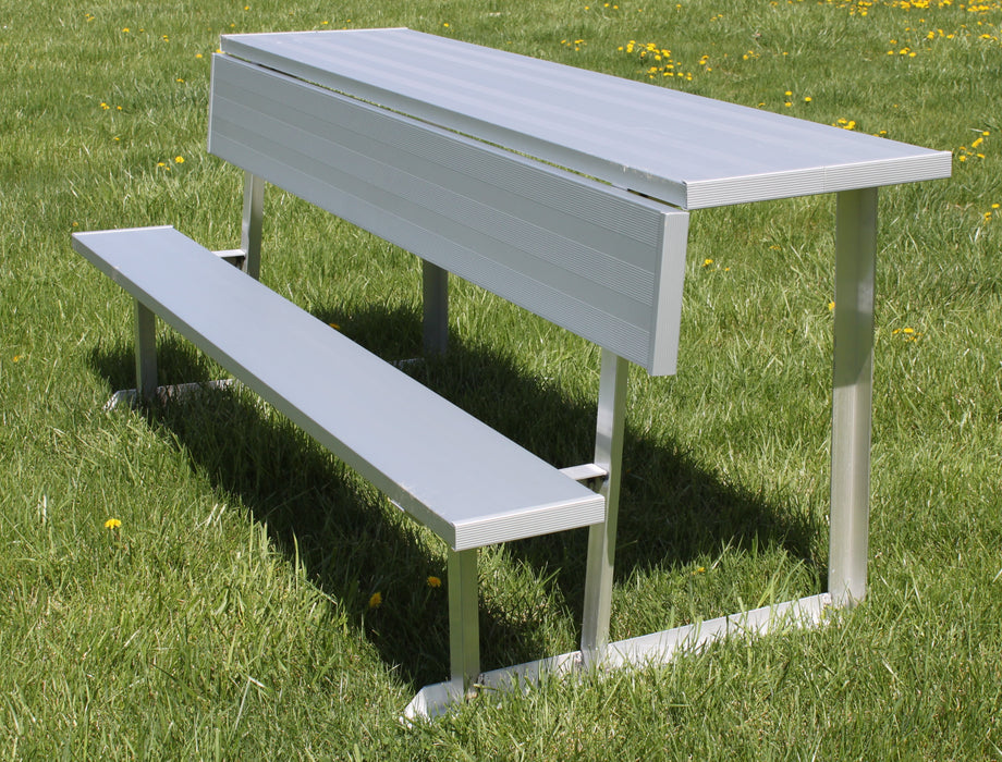 Gared Spectator Portable Bench with Shelf - 21' (Aluminum) - SKU: BE21PTWS