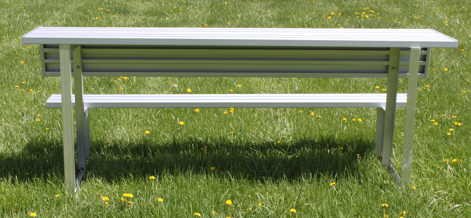 Gared Spectator Portable Bench with Shelf - 21' (Aluminum) - SKU: BE21PTWS