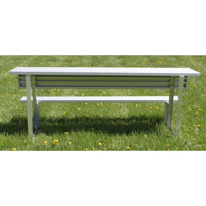 Gared Spectator Portable Bench with Shelf - 15' (Aluminum) - SKU: BE15PTWS