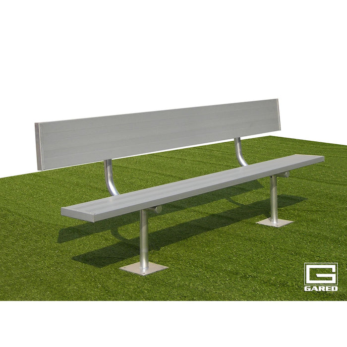 Gared Spectator Surface Mount Bench with Back - 7'6" (Aluminum) - SKU: BE08SMWB