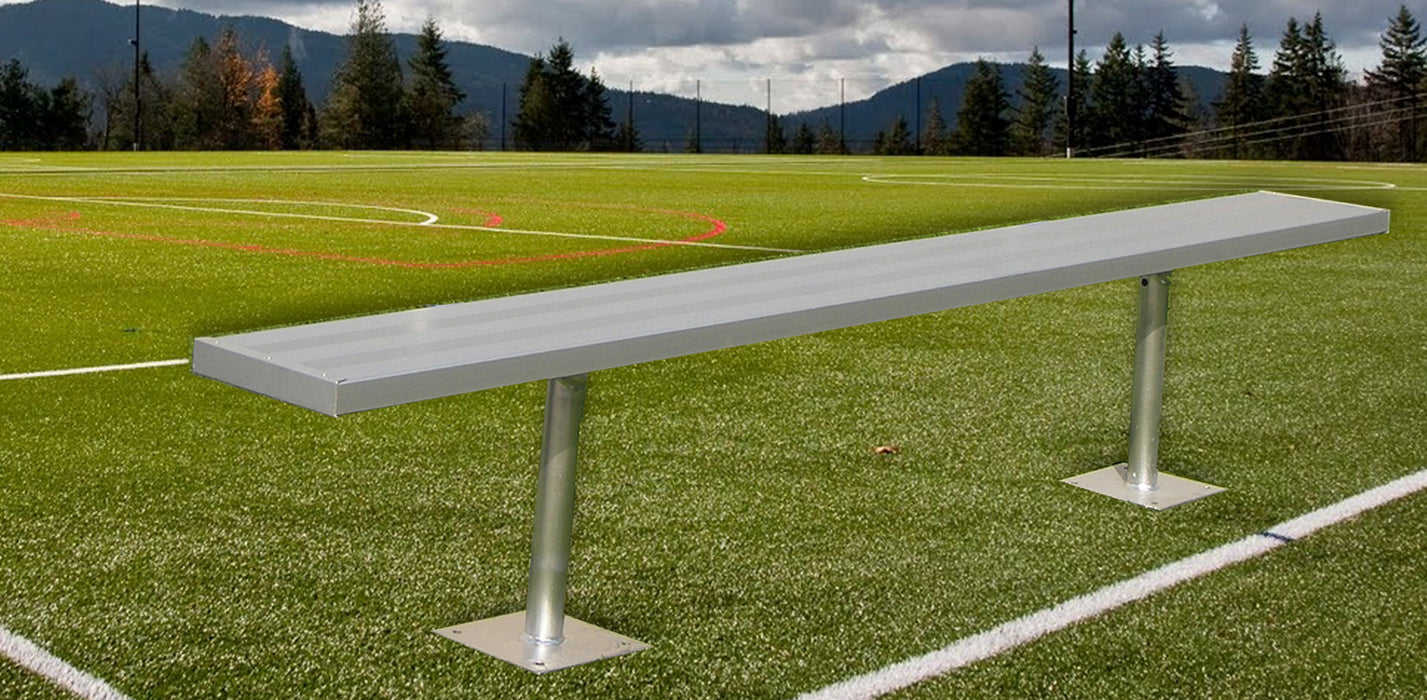 Gared Spectator Surface Mount Bench - 15' (Aluminum, Backless) - SKU: BE15SM