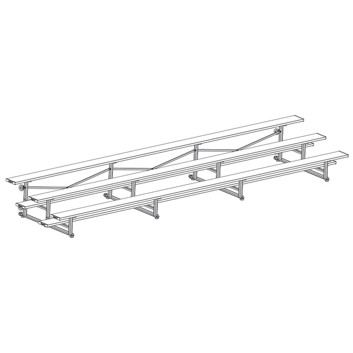 Bleacher - 21 ft. (3 Row - Single Foot Plank) - Tip & Roll