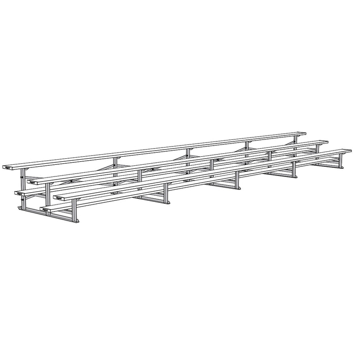 Bleacher - 27 ft. (3 Row - Single Foot Plank) - Standard, Outdoor