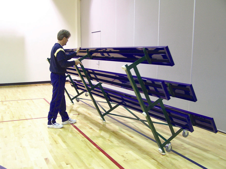 Bleacher - 15 ft. (3 Row - Single Foot Plank) - Tip & Roll (Powder Coated)