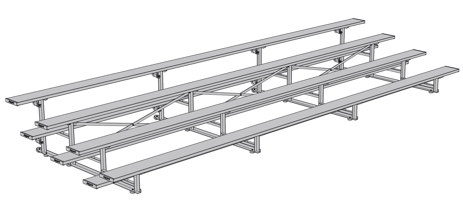 Bleacher - 21 ft. (4 Row - Single Foot Plank) - Standard, Outdoor