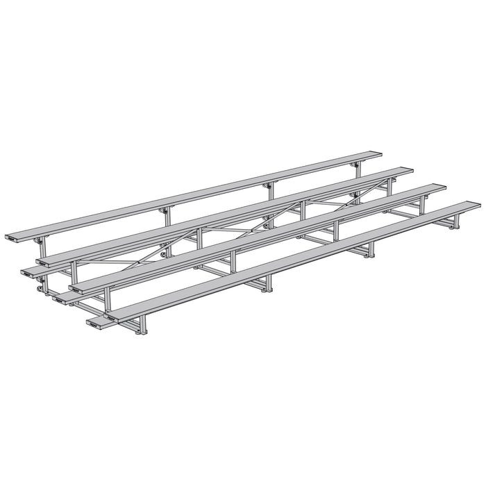 Jaypro Bleacher – 21 ft. (4 Row, Single Foot Plank) – Tip & Roll, Portable – SKU: BLCH-421TRG