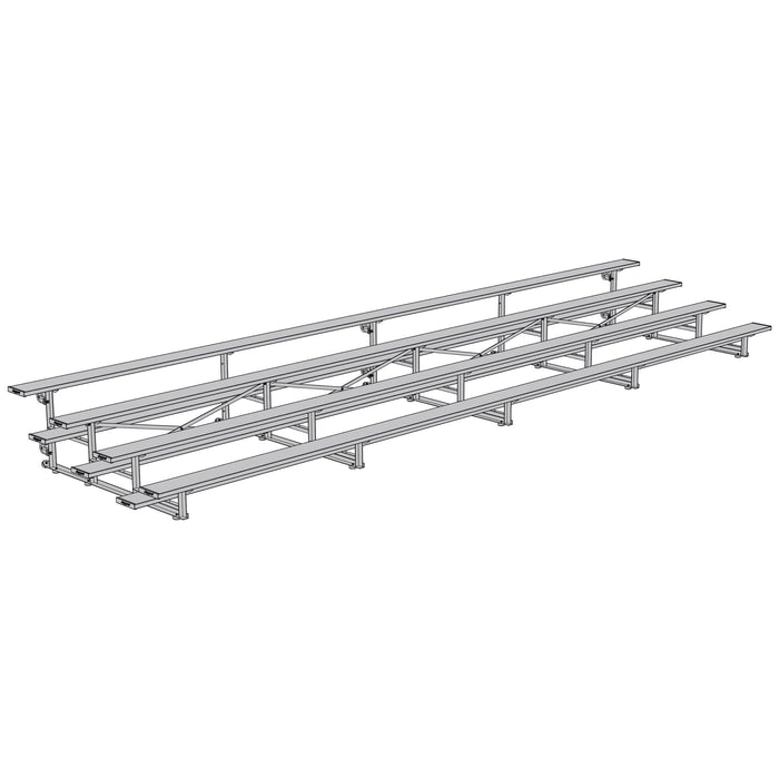Jaypro Bleacher – 27 ft. (4 Row, Single Foot Plank) – Tip & Roll – SKU: BLCH-427TRG