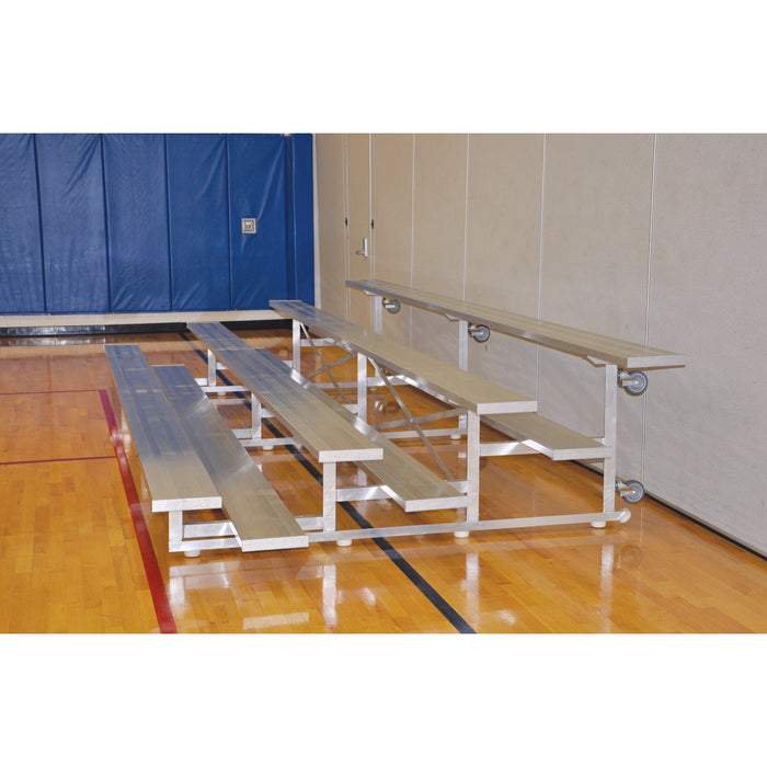 Jaypro 4-Row Tip & Roll Bleacher (15 ft.) – 40 Seats, Mobile Aluminum Design – SKU: BLCH-4TRG