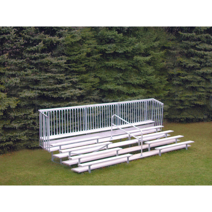 Jaypro 5-Row Enclosed Bleacher (21 ft.) – Double Foot Plank, Guard Rail & Aisle – SKU: BLCH-521ASGR