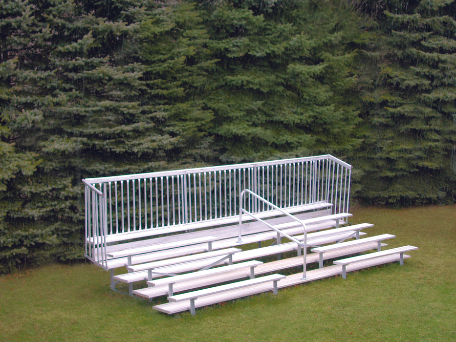 Bleacher - 21 ft. (5 Row - Double Foot Plank with Guard Rail & Aisle) - Enclosed