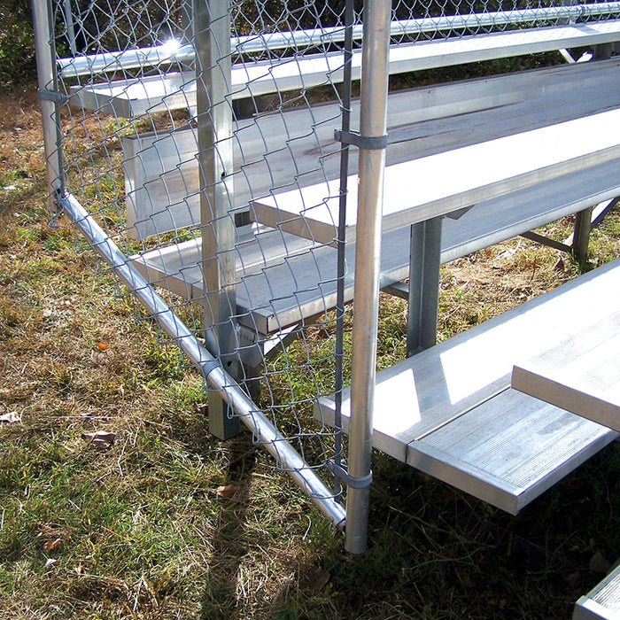 Bleacher - 15 ft. (5 Row - Single Foot Plank with Chain Link Rail) - Enclosed (Powder Coated)