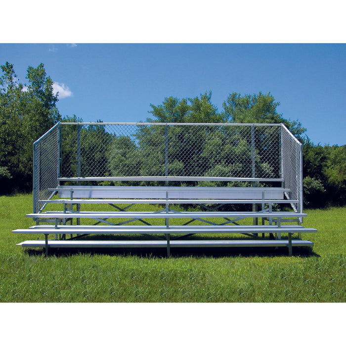 Jaypro 15 ft. 5-Row Enclosed Bleacher – Single Foot Plank, Chain-Link Rail – SKU: BLCH-5C