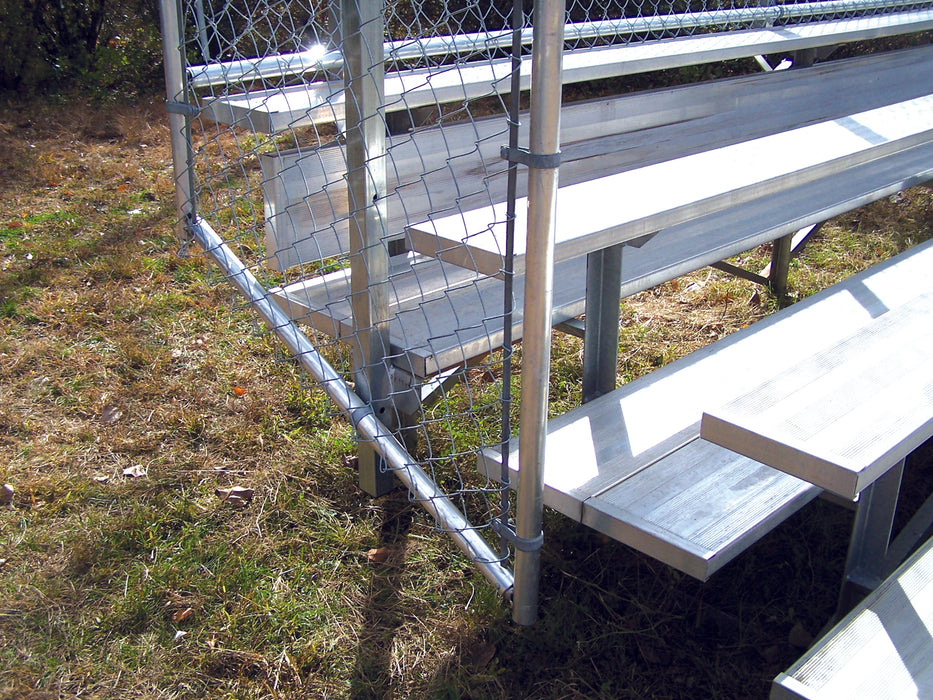 Bleacher - 15 ft. (5 Row - Single Foot Plank with Chain Link Rail) - Enclosed