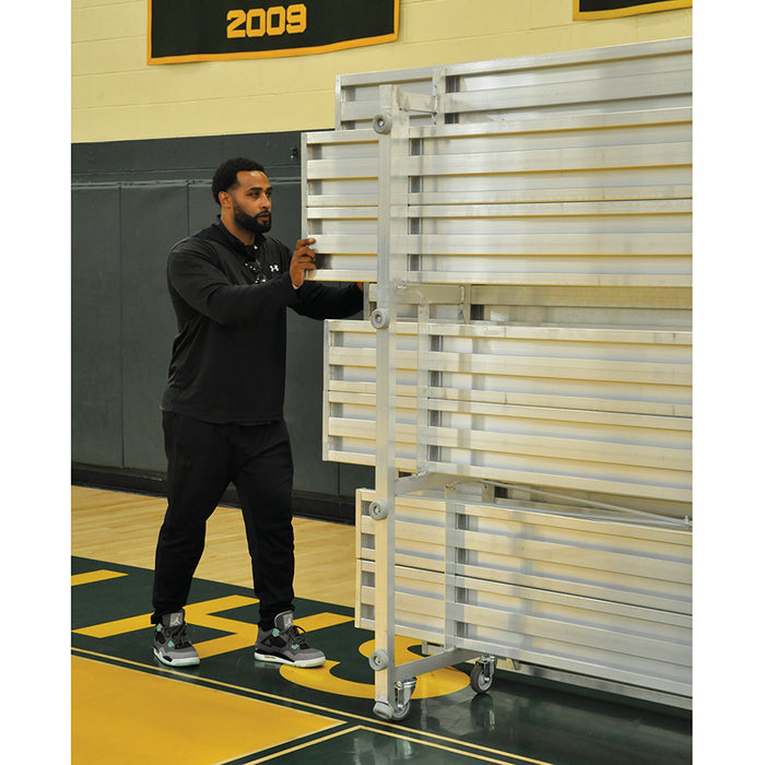 Bleacher - 21 ft. (2 Row - Double Foot Plank) - Tip & Roll (Powder Coated)