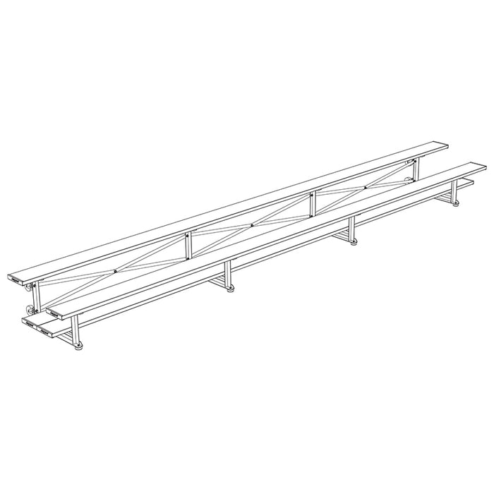 Bleacher - 21 ft. (2 Row - Double Foot Plank) - Tip & Roll