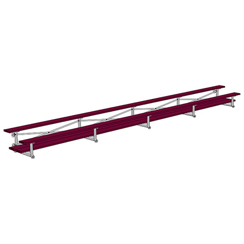 Bleacher - 27 ft. (2 Row - Double Foot Plank) - Tip & Roll (Powder Coated)