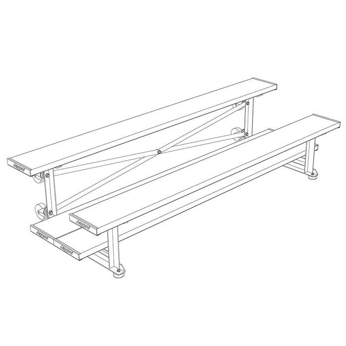 Bleacher - 7-1/2 ft. (2 Row - Double Foot Plank) - Tip & Roll