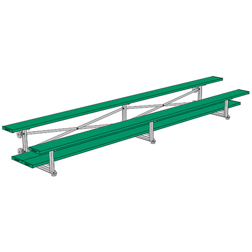 Bleacher - 15 ft. (2 Row - Double Foot Plank) - Tip & Roll (Powder Coated)