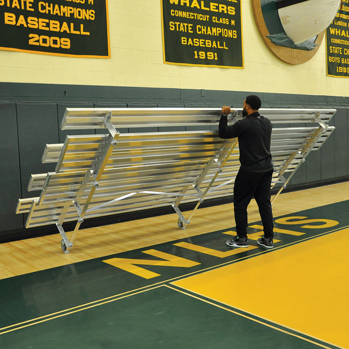 Bleacher - 21 ft. (3 Row - Double Foot Plank) - Tip & Roll (Powder Coated)